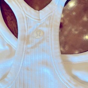 Ebb to street tank- White ribbed Lululemon tank top- size 2